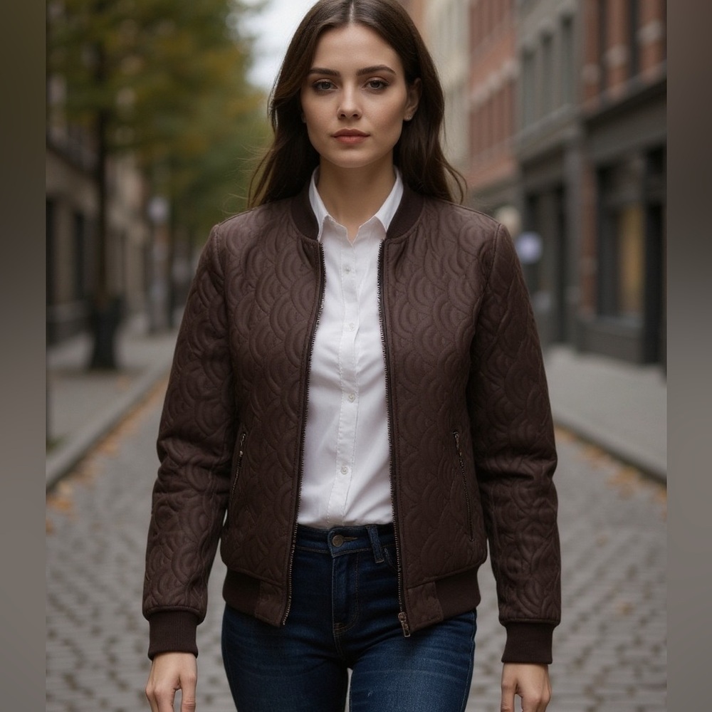 Laura Ashley chocolate brown quilted zip up jacket , Brand New with tags!